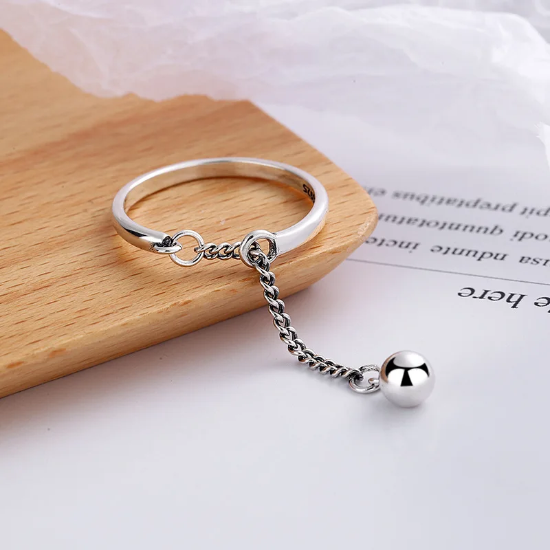 Adjustable simple fashion chain tassel ring - Image 4