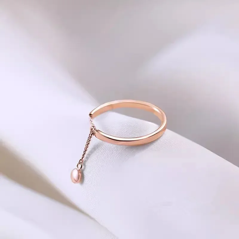 Adjustable simple fashion chain tassel ring - Image 6