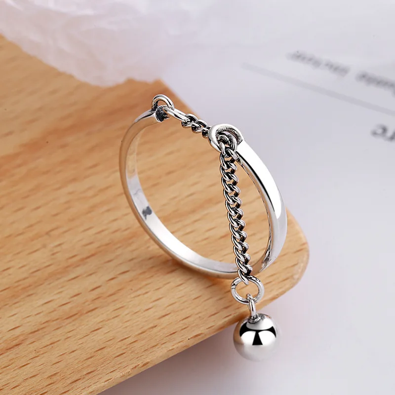 Adjustable simple fashion chain tassel ring - Image 7