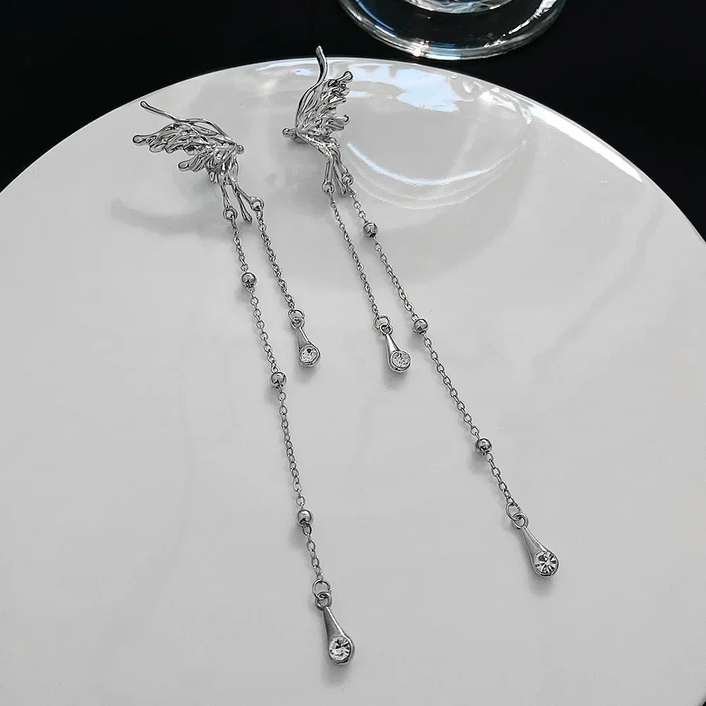 Elegant Elf Butterfly Zircon Clip Earrings - Image 4