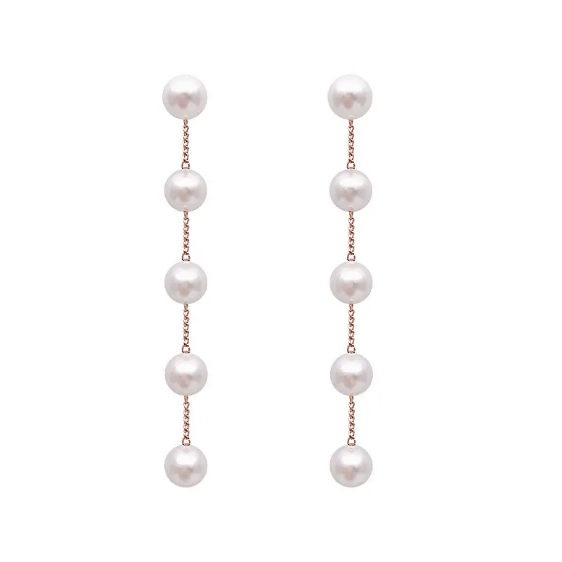 New Trend Simulated Pearl White Round Pearl Earrings - Image 3