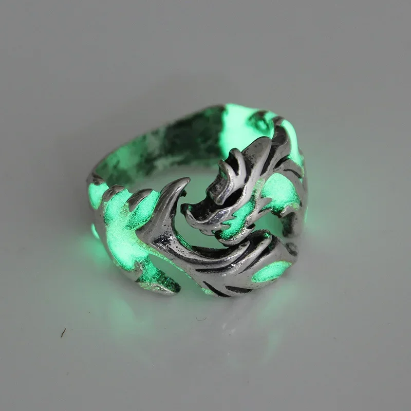 Punk fashion personality luminous dragon ring - Image 7