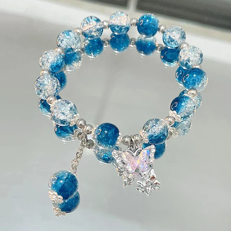 Simple Green Popcorn Beaded Crystal Bracelet for Women - Image 13