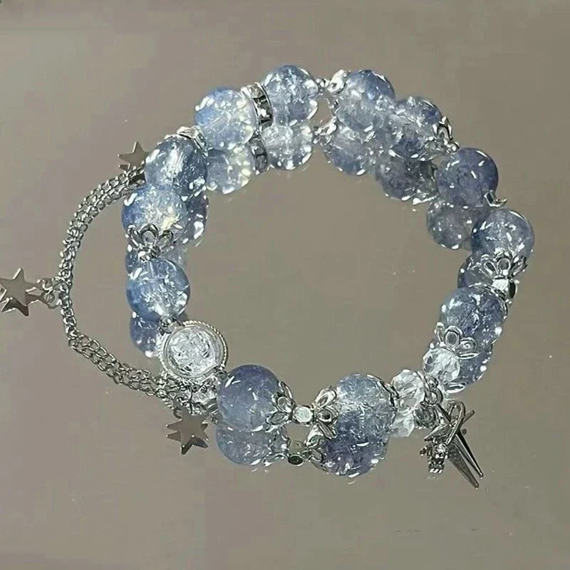 Simple Green Popcorn Beaded Crystal Bracelet for Women - Image 9